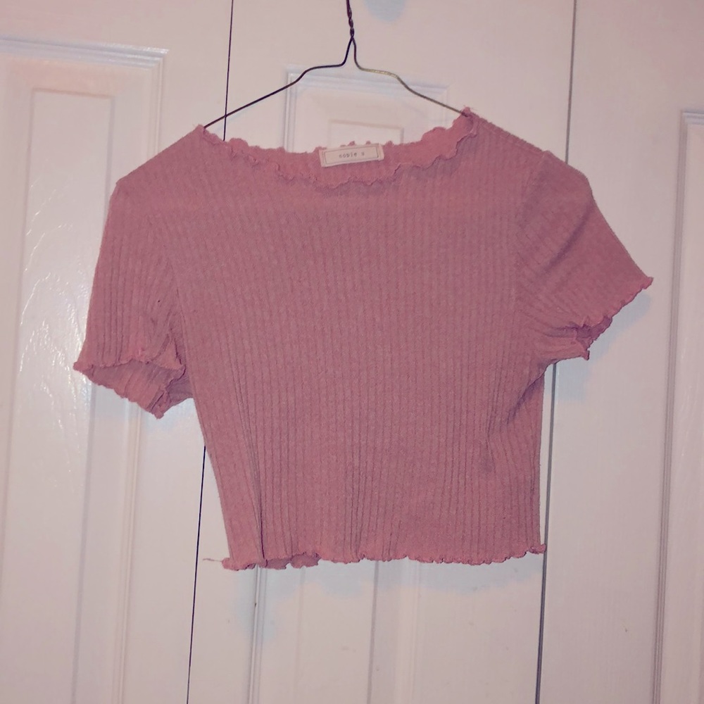 pink crop top